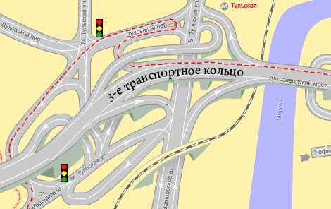 Проезд по внутренней стороне 3-его кольца на Варшавское шоссе в сторону МКАД на Севастопольский проспект д. 10